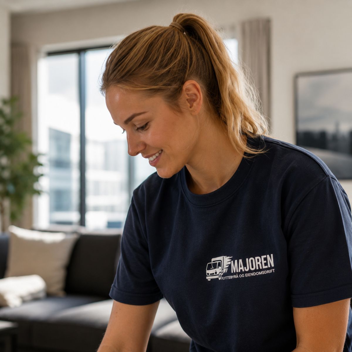 Medarbeider fra Majoren Flyttebyrå Oslo AS i arbeid